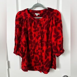 Milly Vintage Abstract Printed Button-Front Women’s Blouse